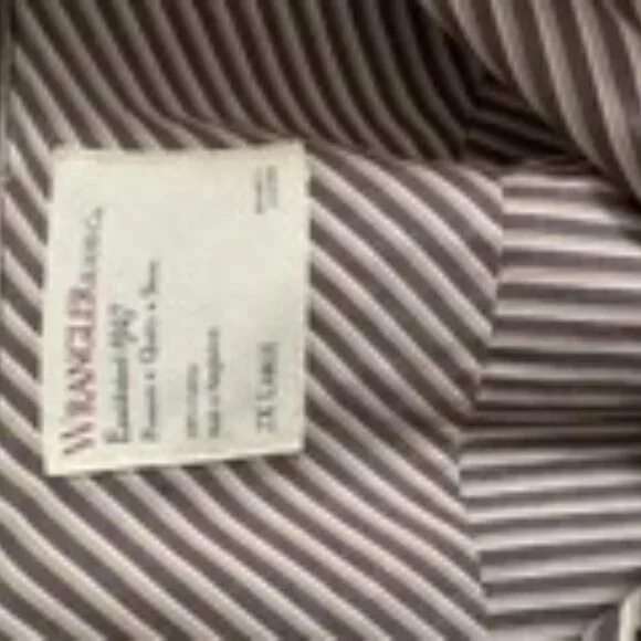 Wrangler Vintage Men’s Striped 100% Cotton Button Up Shirt Long Sleeve 2XL - Picture 8 of 11